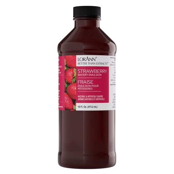 LorAnn Oils Strawberry Flavoring For Baking - Emulsion Strawberry Extract Substitute - 16 oz