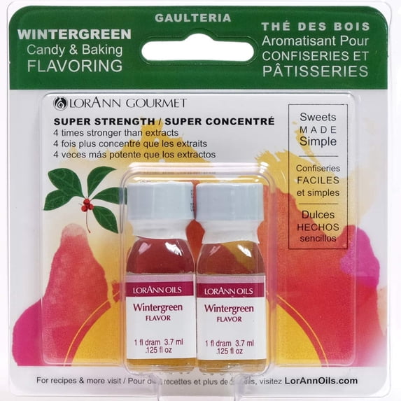 LorAnn Oils Super Strength Flavoring - Used For Candy Making, Flavoring Extracts, Baking, Hard Candy, and Flavor Oils, Wintergreen, 1 fl dram