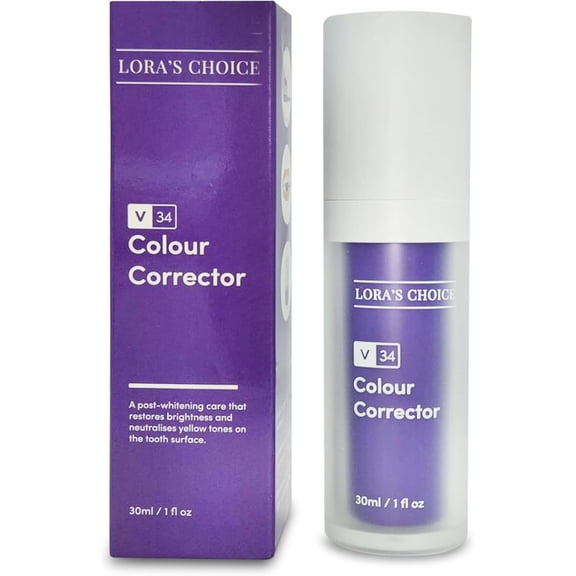 Lora's Choice Purple Toothpaste Colour Corrector, Tooth Stain Concealer, Teeth Whitening Booster, Colour Correcting, Toothpaste Color Corrector Serum Brighten and Whiten Teeth -30ml