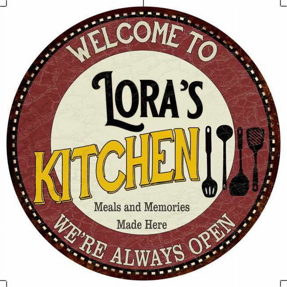 Lora's Kitchen 14" Round Metal Sign Bar Game Room Wall Decor 100140040422