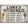 thumbnail image 1 of Lora's Kitchen Rules Chic Sign Vintage Décor 8 x 12 Matte Finish Metal 108120032423, 1 of 1