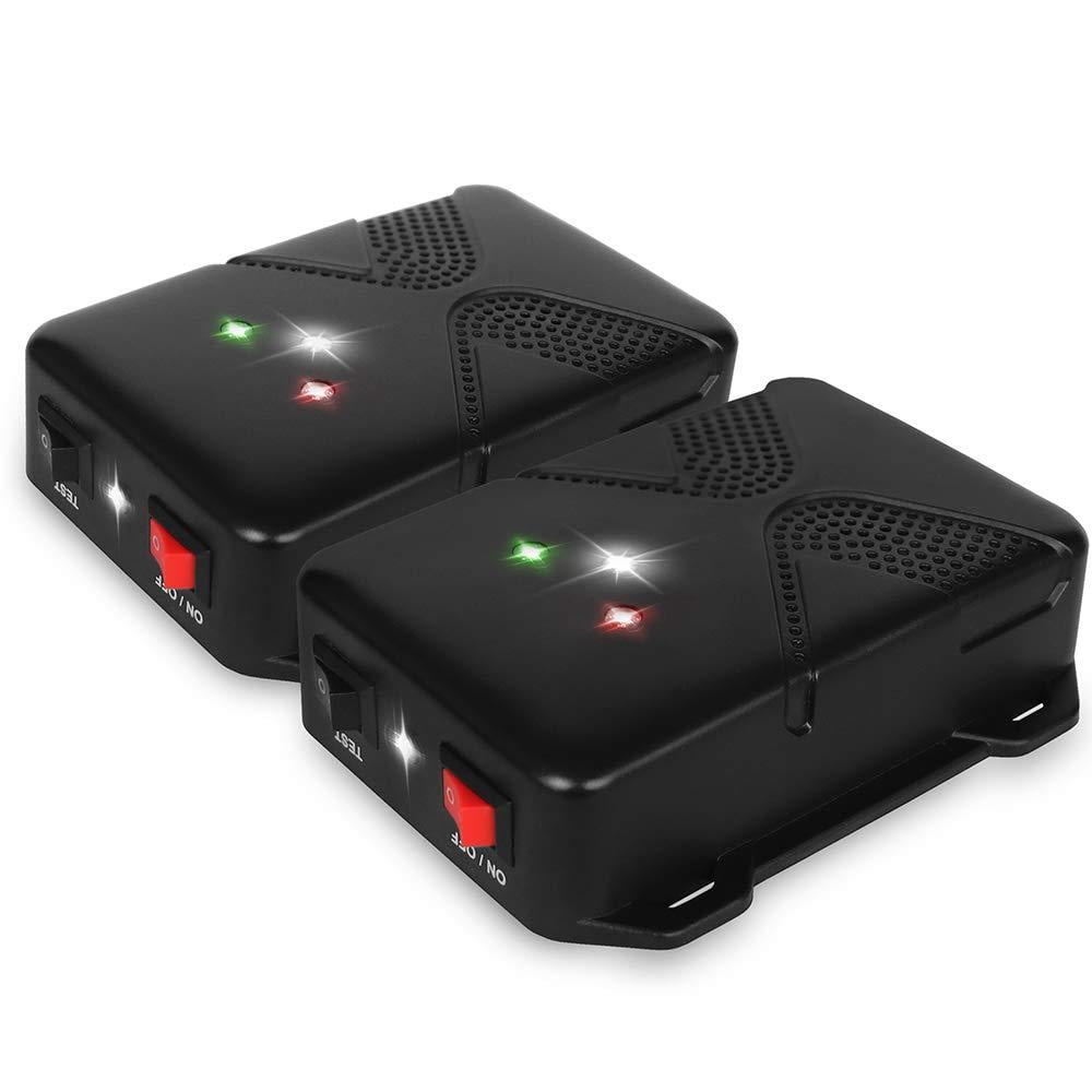 Loraffe Under Hood Rodent Repeller Battery Operated Ultrasonic Car Rat Repellent Mice Deterrent Keep Animal Away from Car with Ultrasound and LED Flashlights Rodent Defense Vehicle Protect