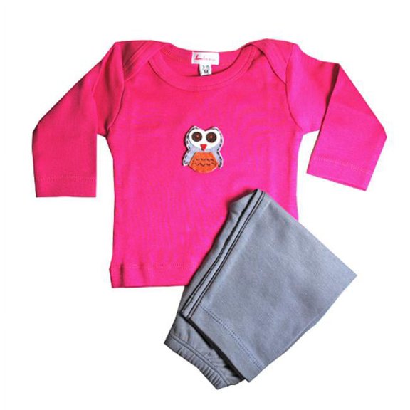 Loralin Design GFO6 Owl Outfit - Fuchsia- 6-12 Months