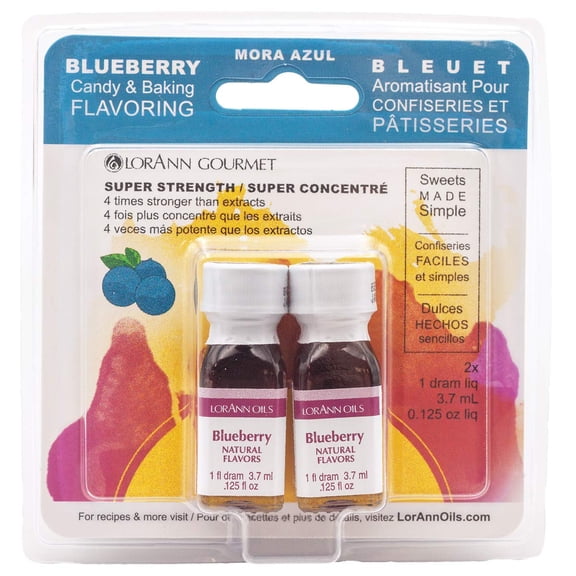 LorAnn Oils Super Strength Flavoring - Used For Candy Making, Flavoring Extracts, Baking, Hard Candy, and Flavor Oils - Bold, Natural Flavors 4X Stronger Than Extracts - Blueberry, 1 fl dram