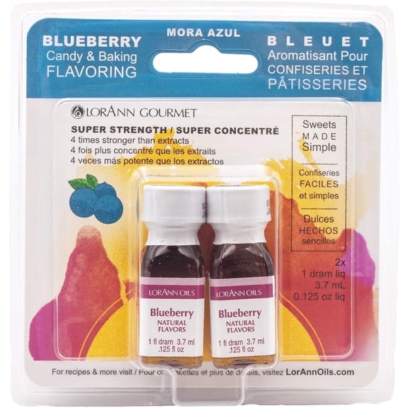 LorAnn Oils Super Strength Flavoring - Used For Candy Making, Flavoring Extracts, Baking, Hard Candy, and Flavor Oils - Bold, Natural Flavors 4X Stronger Than Extracts - Blueberry, 1 fl dram