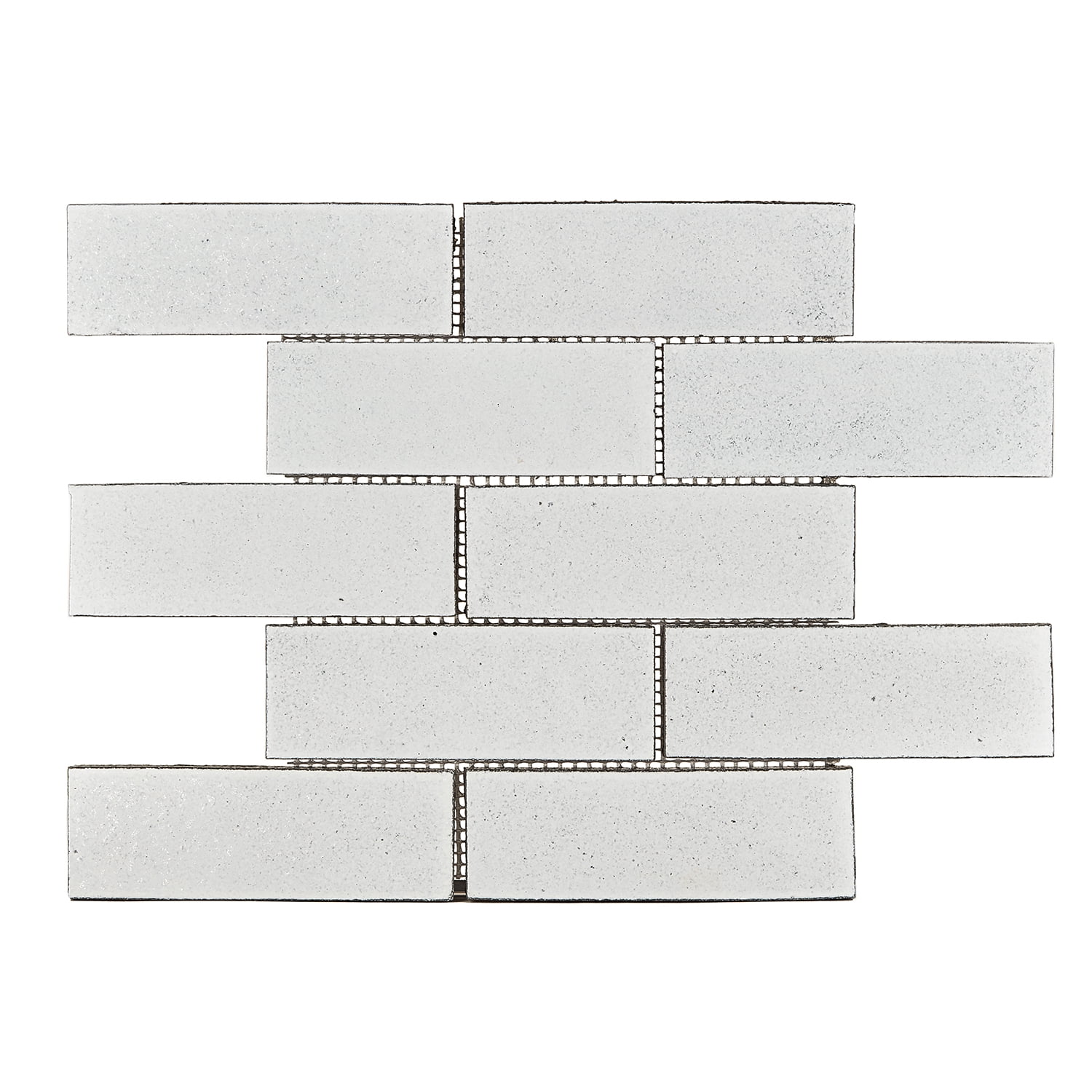 White Glazed Lava Stone Mosaic Subway Tile