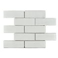 thumbnail image 1 of Lorca 11.18" x 9.84" Subway Lava Stone Mosaic Floor and Wall Tile in White (Pack of 9), 1 of 6