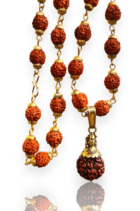 Lord AdiYogi Shiv Indian Spiritual Brass Gold Plated Pendant Necklace For Spiritual Growth & Energy