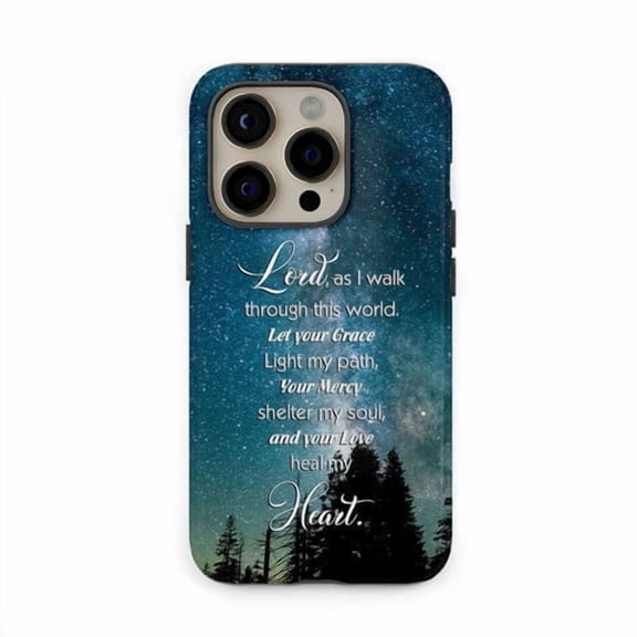 Lord As I Walk Prayer Case for iPhone 11 12 13 14 15 16 17 Shockproof