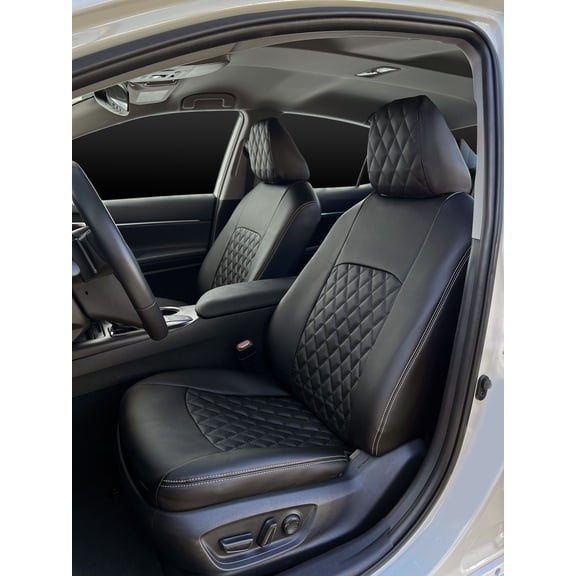 Lord AutoFashion Custom Fit Seat Covers for Toyota Corolla S, SE, XSE Sedan 2012 2013 2014 2015 2016 2017 Model Years, Turin Diamond Black/Black/Beige. (Full Set)