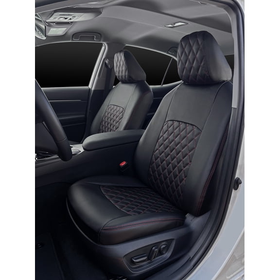 Lord AutoFashion Custom Fit Seat Covers for Toyota Corolla S, SE, XSE Sedan 2012 2013 2014 2015 2016 2017 Model Years, Turin Diamond Black/Red/Red. (Full Set)