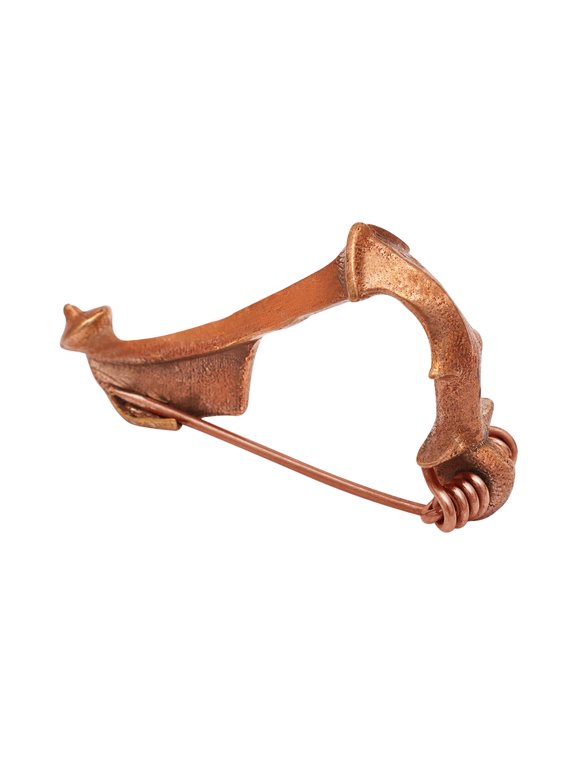 Bronze Fibula Roman Cloak Pin Authentic Style Brooch Pin for Cloak Scarf, Shawl Clasp Pin Handmade Fully Functional Costume Dress Up Ancient Theater Accessory