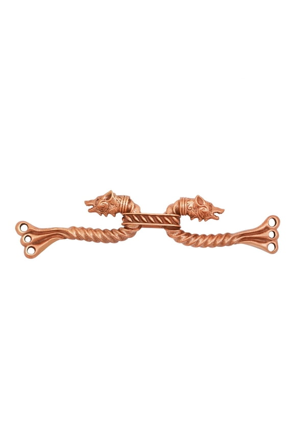 Viking Cloak Clasp Bronze Cloak Pin Celtic Brooch Pin Dargon Design Hook for Cloak Scarf, Shawl Clasp Pin Handmade Fully Functional Costume Dress Up Viking Theatre Accessory