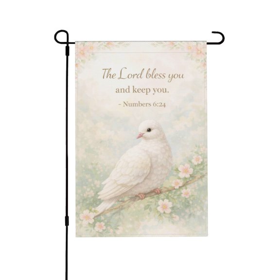 Lord Bless You Numbers 6 Double Sided Garden Flag Outdoor Waterproof Yard Decor Banner 18x12 Inch