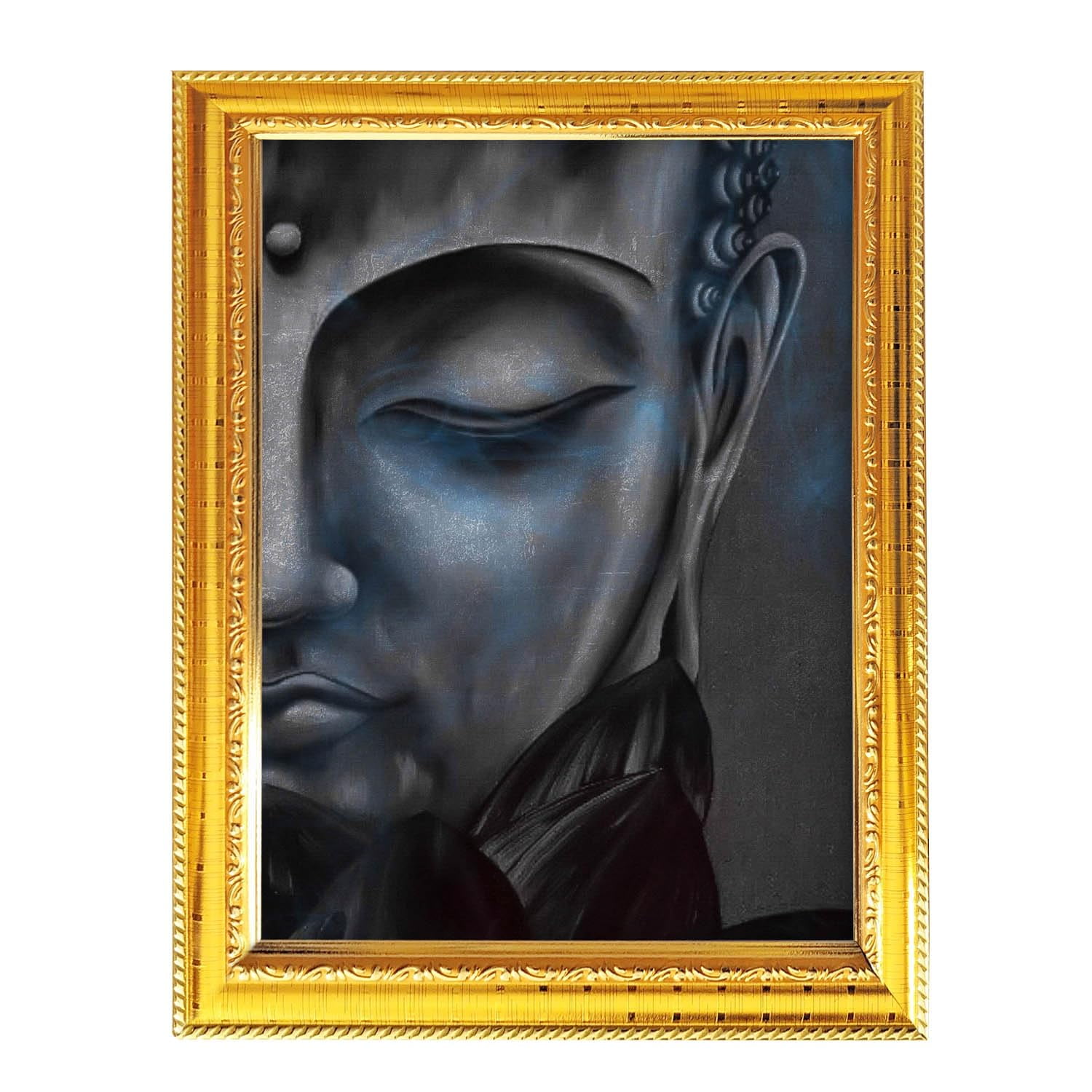Lord Budhha Hindu God Photo With Golden Frame Table Wall Art Indian Pooja  Room 8.3X6.5\, image size:1500x1500