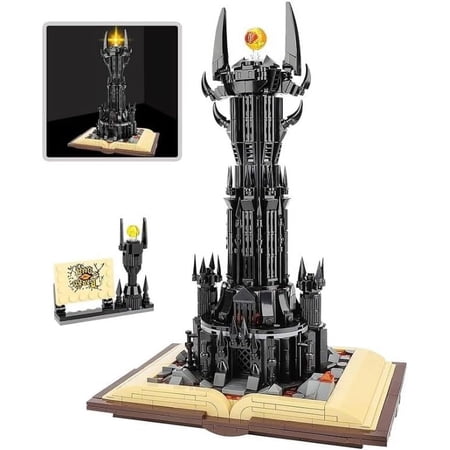 Lord of Castle Architecture Building Blocks with LED Light for Adults and Kids,The King of Magic Rings Dark Tower,STEM Toy Gifts for Adults and Kids(969PCS)