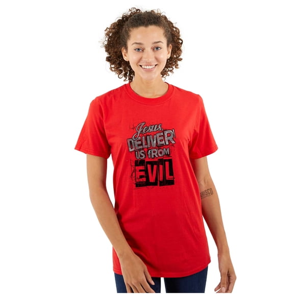 Lord Deliver Us From Evil Luke 11:1 Men's Graphic T Shirt Tees Brisco Brands X