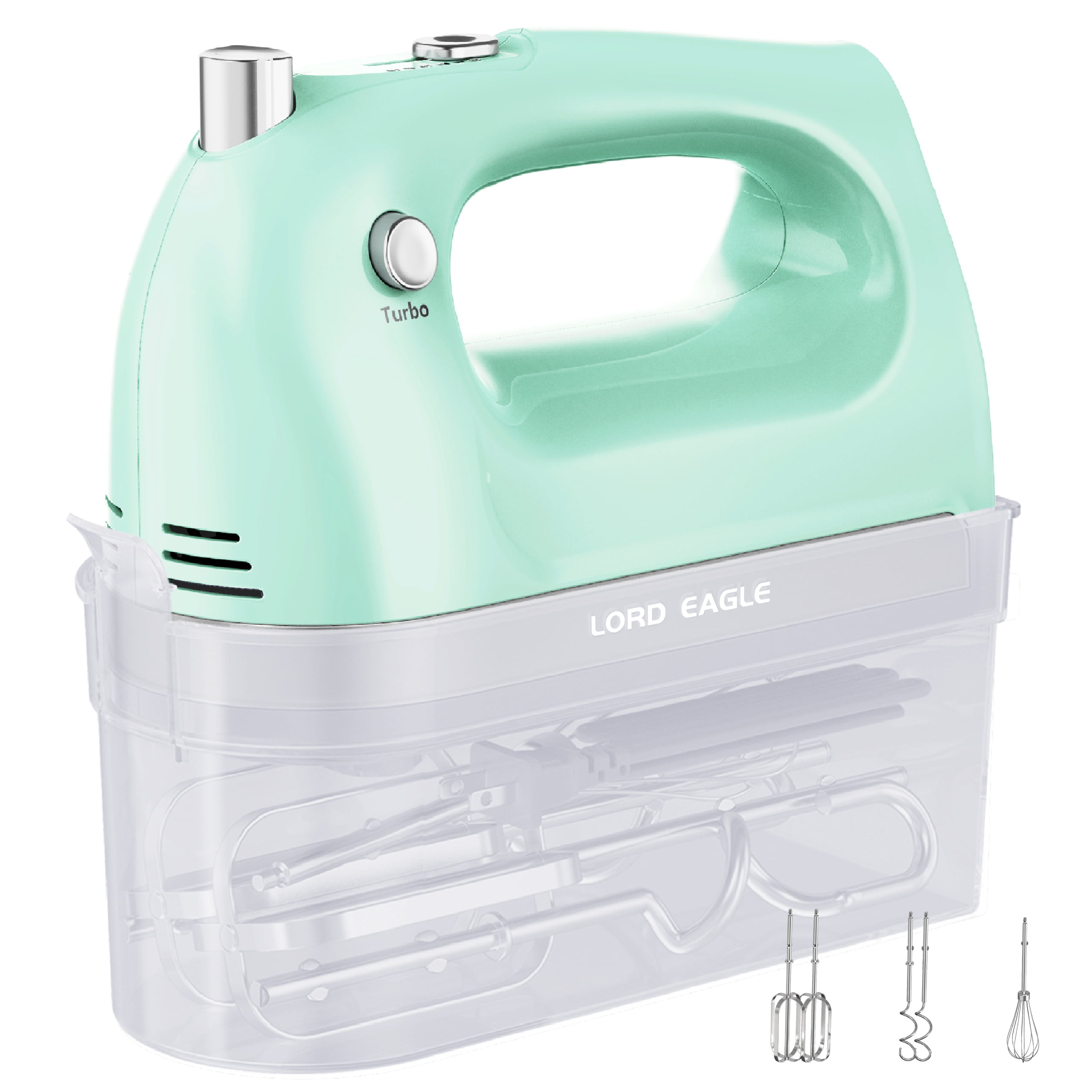 Lord Eagle Hand Mixer Electric 400W, 5 Speed handheld Mixer, 5 Stainless Steel Accessories for Baking Cake Egg Cream Food Beater, Turbo Boost/Self-Control Speed + Eject Button