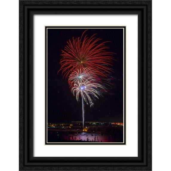 Lord, Fred 11x14 Black Ornate Wood Framed with Double Matting Museum Art Print Titled - Colorado, Frisco Fireworks display on July 4th