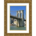 thumbnail image 1 of Lord, Fred 11x14 Gold Ornate Wood Framed with Double Matting Museum Art Print Titled - NY, New York City Brooklyn Bridge and Manhattan, 1 of 4
