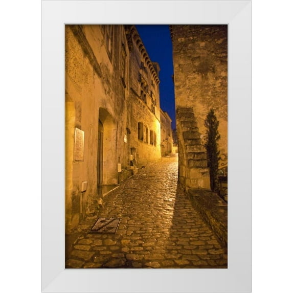 Lord, Fred 11x14 White Modern Wood Framed Museum Art Print Titled - France, Provence Deserted street inside castle
