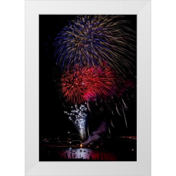 Lord, Fred 13x18 White Modern Wood Framed Museum Art Print Titled - Colorado, Frisco Fireworks display on July 4th
