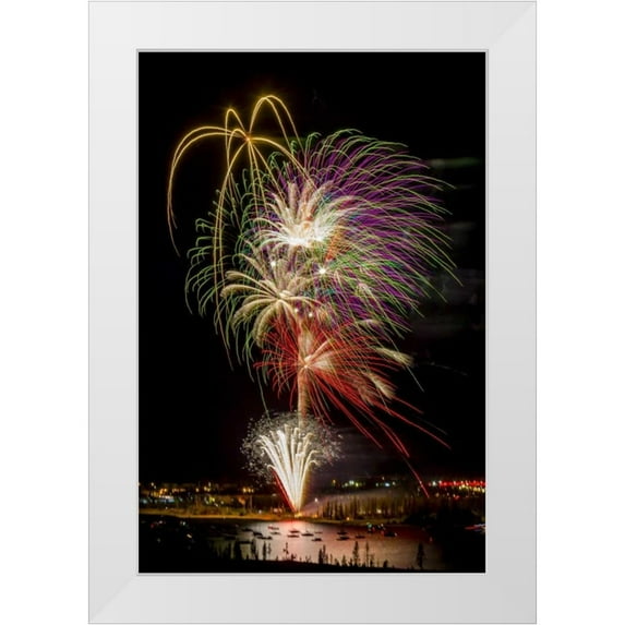Lord, Fred 17x24 White Modern Wood Framed Museum Art Print Titled - Colorado, Frisco Fireworks display on July 4th