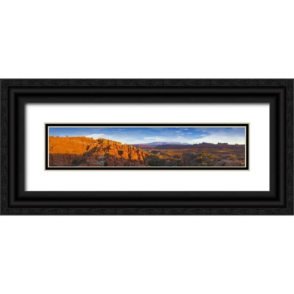 Lord, Fred 24x8 Black Ornate Wood Framed with Double Matting Museum Art Print Titled - UT, Arches NP Sunset at Fiery Furnace Overlook