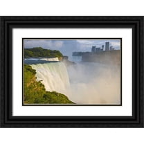 Lord, Fred 32x23 Black Ornate Wood Framed with Double Matting Museum Art Print Titled - NY, Niagara Falls American Falls in foreground