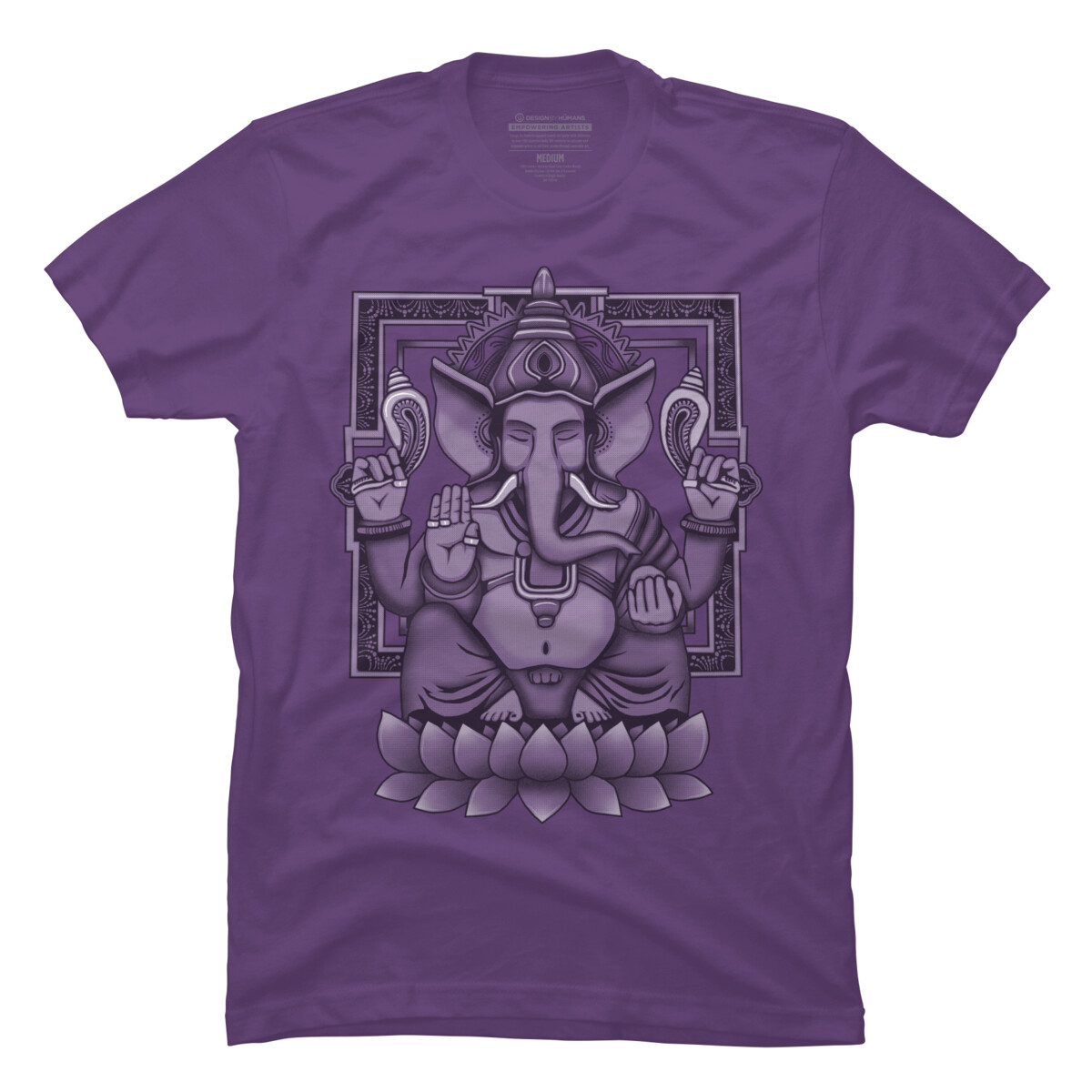 Lord Ganesh Halftone 2 Mens Purple Graphic Tee - Design By Humans  3XL - image 1 of 3