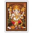 thumbnail image 1 of Lord Ganesha - Hindu Elephant Headed Deity - God of Wisdom Knowledge and New Beginnings - Vintage Religious Art c.1960s - Master Art Print (Unframed) 9in x 12in, 1 of 4