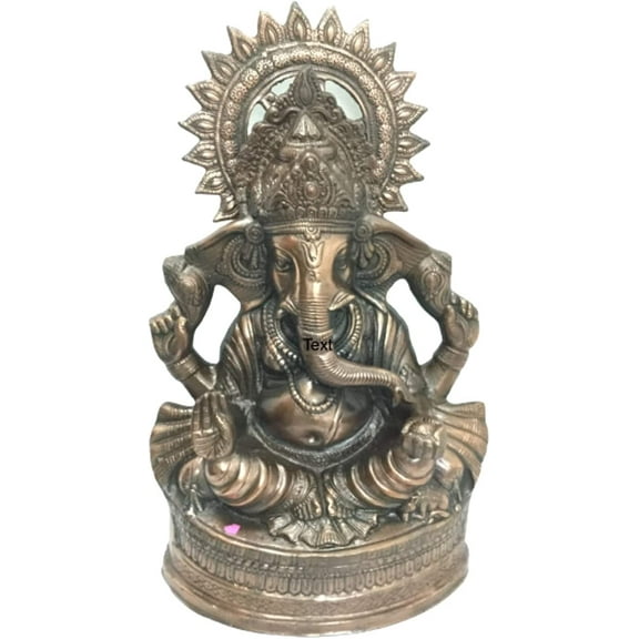 Lord Ganesha Statues, Hindu God Sculpture, Ganesh Murti, Ganpati Bhagwan Copper Finished Statue for Home Entrance Good Luck Decore, Home Decor, Indian Decor, Religious Gift - AtoZ India Cart