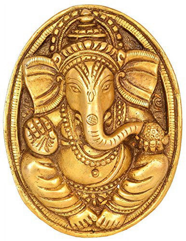 Lord Ganesha Wall Hanging Plate Brass Statue
