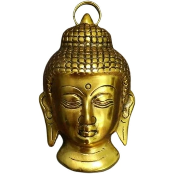 Lord Gautam Buddha Face Religious Idols Decorative Showpiece Gift for Home, Office, Temple, Gold
