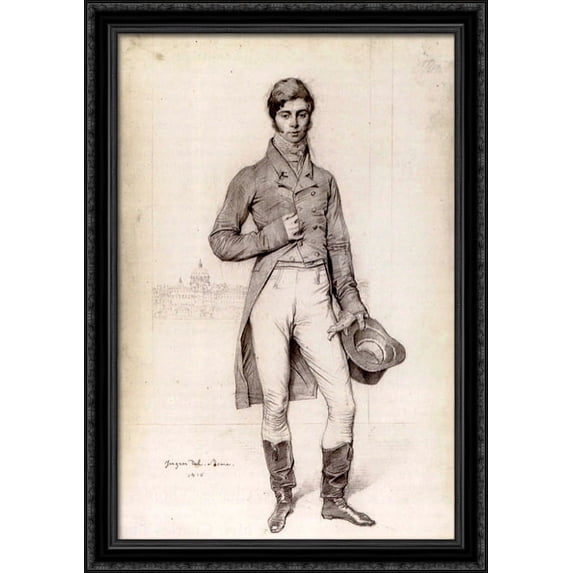 Lord Graham, Thomas Philip Robinson 28x40 Large Black Ornate Wood Framed Canvas Art by Jean Auguste Dominique Ingres