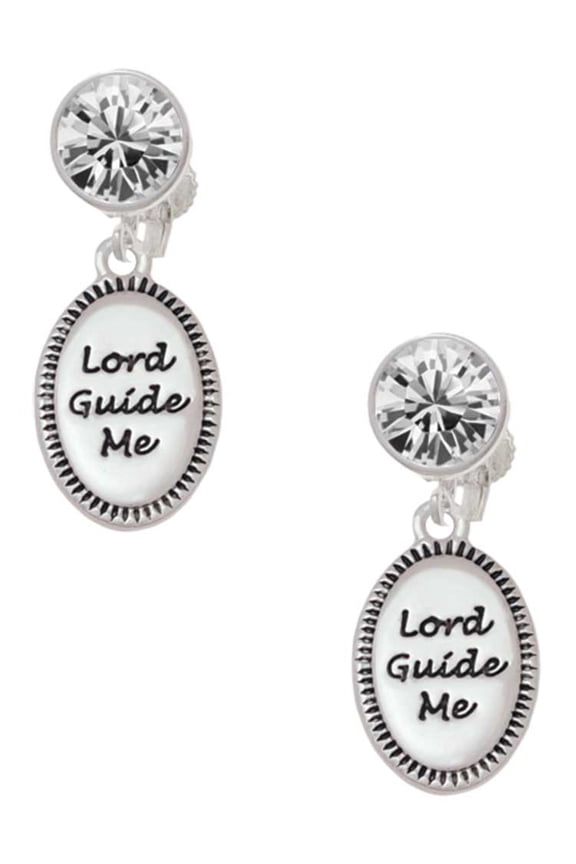 Lord Guide Me Clear Crystal Clip On Earrings