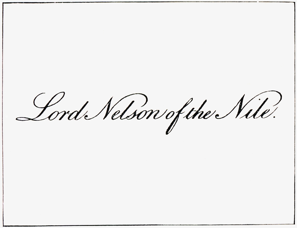 Lord Horatio Nelsons Visiting Card Horatio Nelson 1St Viscount Nelson 1St Duke Of Bront Canvas Art - Ken Welsh Design Pics (17 x 13)