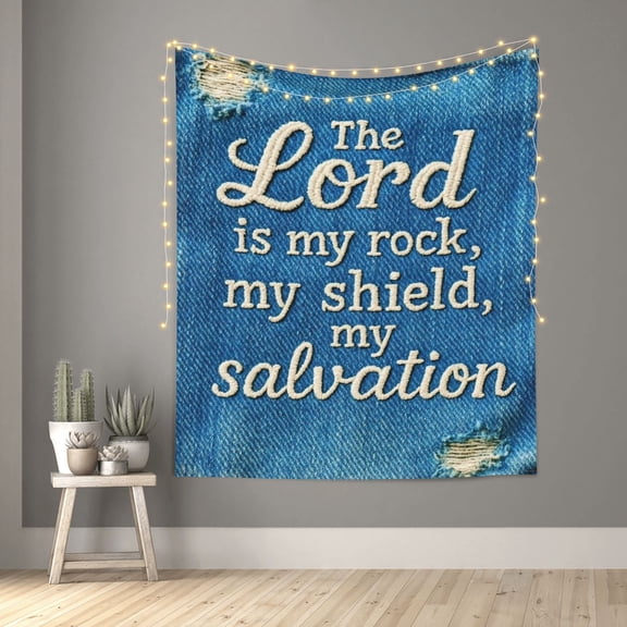 Lord Is My Rock Trust God Tapestry Indian Wall Hanging Tapestries Room Decor for Bedroom Living Room Dorm 60X50inch