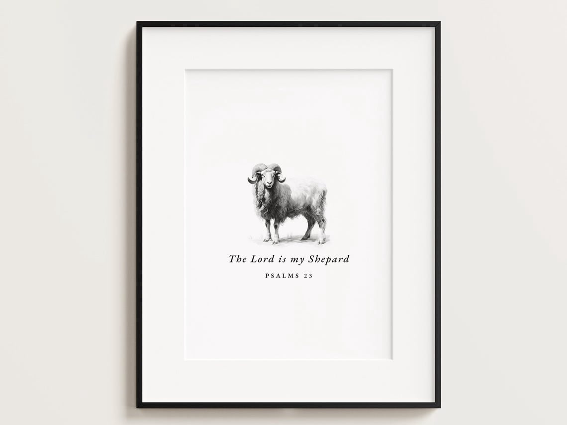 Lord Is My Shepherd Psalm 23 Scripture Wall Art Christian Vintage Bible ...