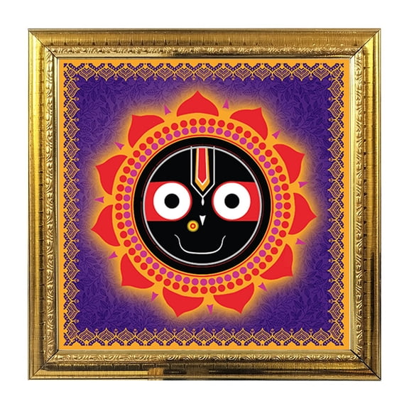 Lord Jagannath God Idol Photo Frame for Pooja Hindu Bhagwan Devi Devta Photo Frame Wall Art Puja Temple 5.4 in