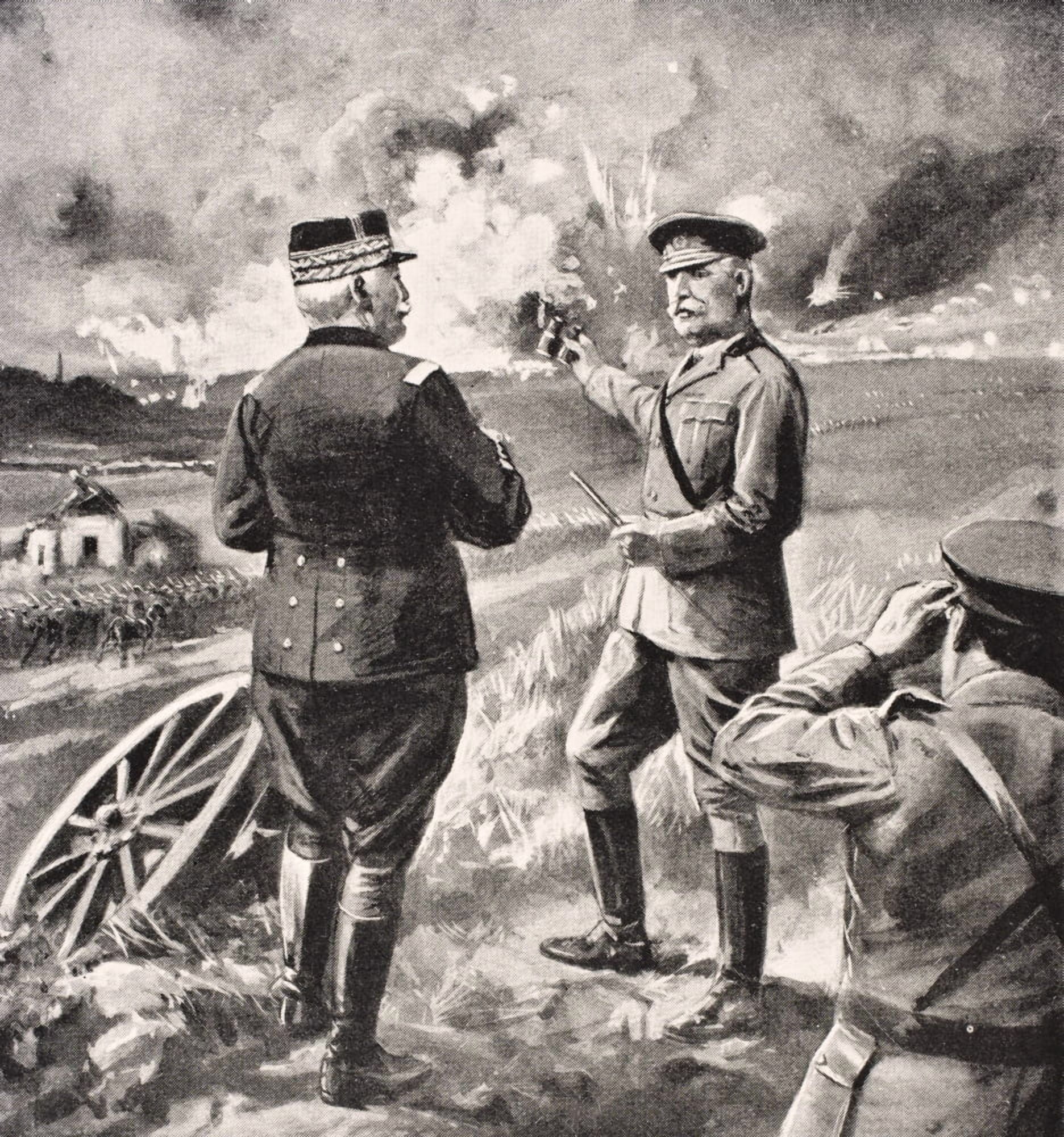 Lord Kitchener And General Joffre On The Western Front 1915 From The War Illustrated Album Deluxe Published London 1916 Canvas Art - Ken Welsh Design Pics (14 x 15)