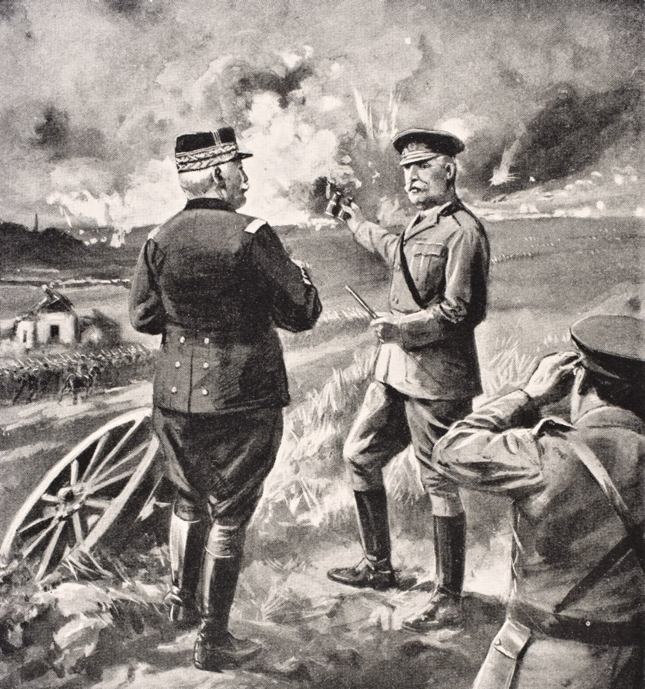 Lord Kitchener And General Joffre On The Western Front 1915 From The War Illustrated Album Deluxe Published London 1916 Canvas Art - Ken Welsh Design Pics (28 x 30)