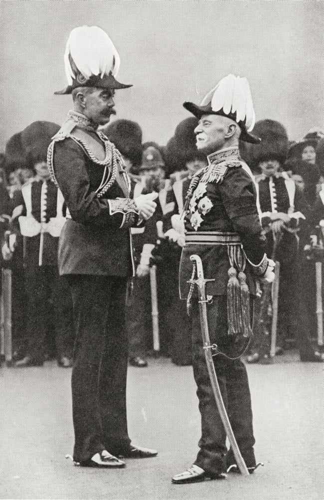 Lord Kitchener left with Lord Roberts Field Marshal Horatio Herbert Kitchener 1st Earl Kitchener 1850 Canvas Art - Ken Welsh Design Pics (22 x 34)