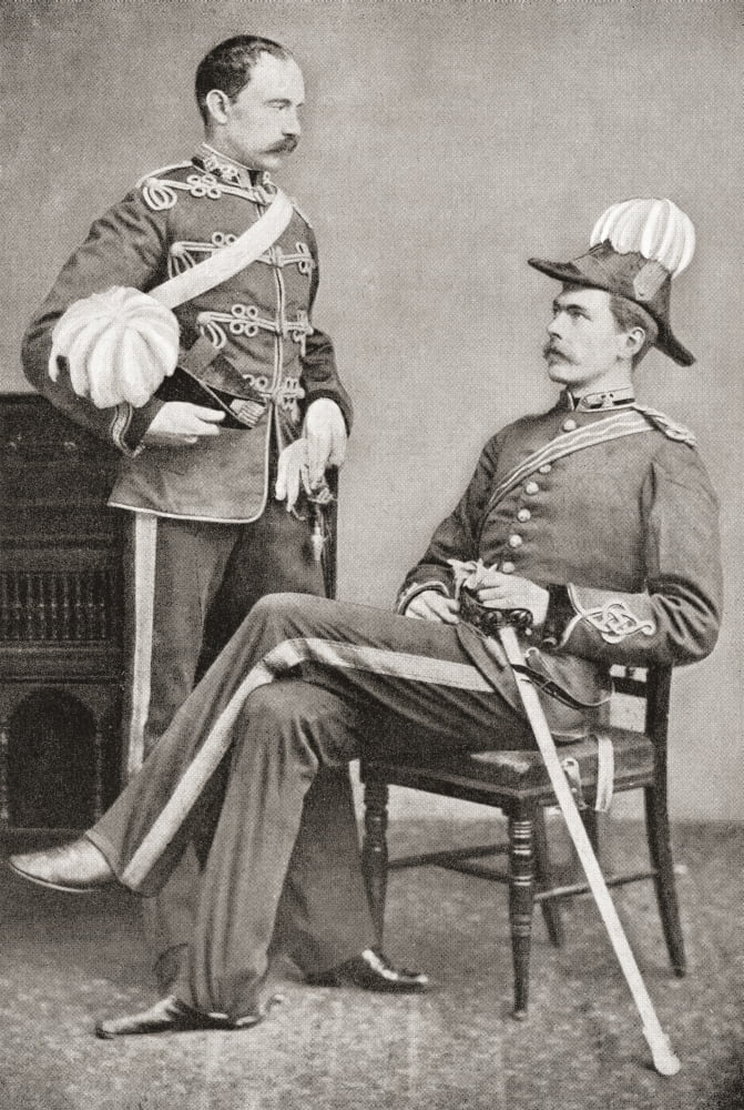 Lord Kitchener seated and his eldest brother Colonel Henry Elliott Chevallier Kitchener 2nd Earl Kitchener 1846 Canvas Art - Ken Welsh Design Pics (11 x 17)