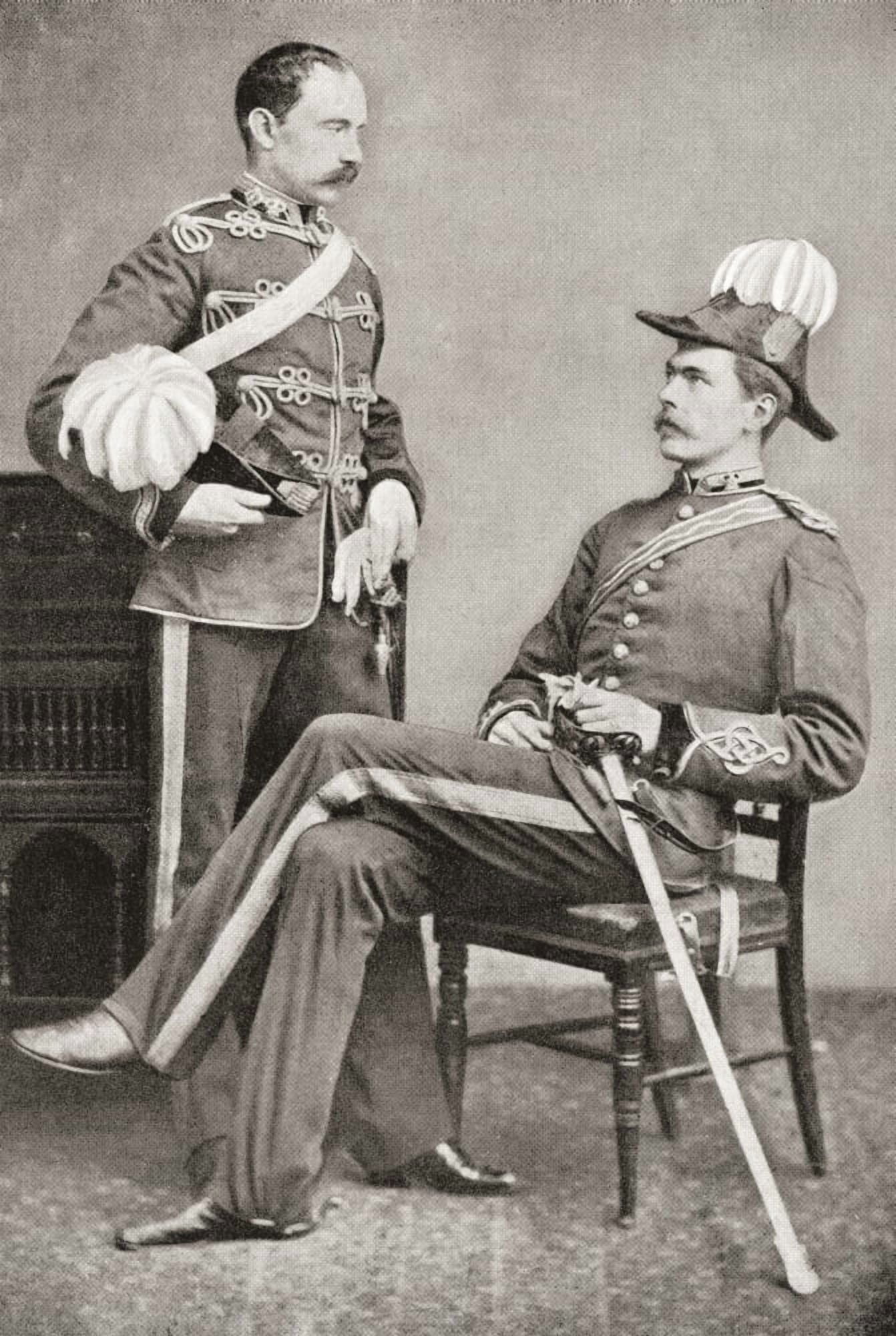 Lord Kitchener seated and his eldest brother Colonel Henry Elliott Chevallier Kitchener 2nd Earl Kitchener 1846 Canvas Art - Ken Welsh Design Pics (22 x 34)