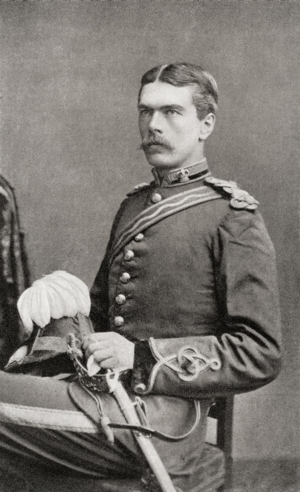 Lord Kitchener as a young officer of the Royal Engineers Field Marshal Horatio Herbert Kitchener 1st Earl Kitchener 1850 Canvas Art - Ken Welsh  Design Pics (20 x 34)