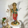 thumbnail image 1 of Lord Krishna Brassware Statue in Turquoise Finish By Ashopi Decor Decorative Showpiece - 29 cm ( Multicolor), 1 of 7