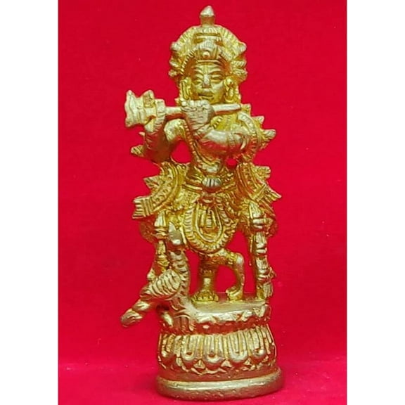 Lord Krishna Statue Brass Krishna Figurine Standing Krishna Sculpture Hindu God Statue Krishna Idol Bhagwan Krishna Murti Indian Home Decor Items India Showpiece New Year Gift - AtoZ India Cart