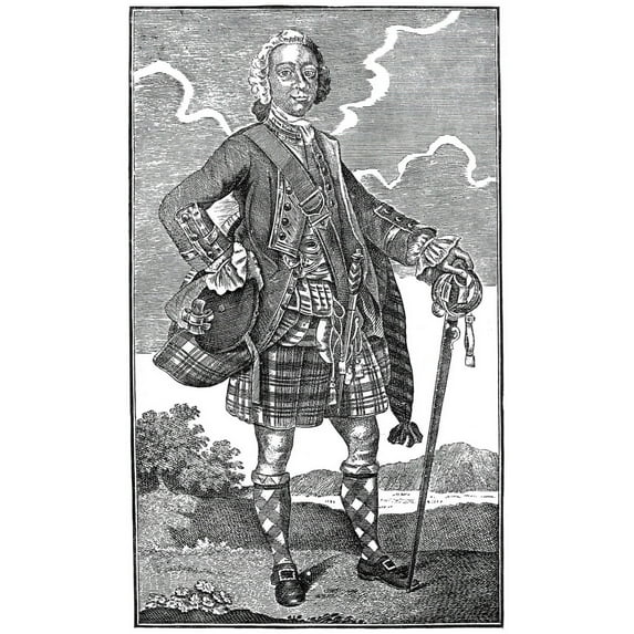 Lord Loudoun. Njohn Campbell Earl Of Loudoun. Scottish General. Wood Engraving American 19Th Century