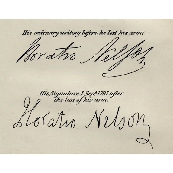 Lord Nelsons' Signatures. Horatio Nelson Lord Nelson Viscount Nelson 1758-1805.